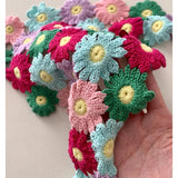 DAIIIBABYYY  -  Korean Version of Dopamine Handmade Crochet Knitted Headscarf Female Summer Sweet Seaside Vacation Tied Hair Triangular Headband