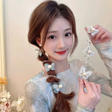 DAIIIBABYYY  -  Elastic Telephone Wire Hair Ties Women Girls Butterfly Hair Bands Spiral Coil Rubber Band Ponytails Head Ropes Hair Accessories