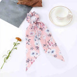 Daiiibabyyy  Fashion Dots Scrunchies Long Hair Rope Korean Hair Ties for Women Ponytail Scarf Sweet Elastic Hair Band Hair Accessories