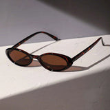 Daiiibabyyy  Sexy Small Oval Women's Sunglasses 2025 New Fashion Leopard Brown Hot Sun Glasses Female Retro Colorful Shade Eyeglass