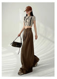 DAIIIBABYYY  -  Streetwear Wide Leg Pants Women Korean Black High Waist Suit Pants Summer Fashion Elegant Lace Up Straight Trousers New