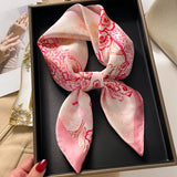 DAIIIBABYYY  -  New Silk Square Scarf Women Luxury Floral Print Kerchief Soft Satin Hairband Hands Bag Ribbon Foulard Hijab Neckerchief Headband