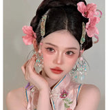 Daiiibabyyy  New fabric Flower Hair New Chinese Headdress set Bridal High Sense Hair Accessories