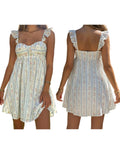 Daiiibabyyy  Women s Floral Print Sleeveless V-Neck Mini Dress for Summer Parties and Date Nights - Elegant and Stylish Outfit