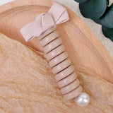 DAIIIBABYYY  -  2pcs Bow Elastic Rubber Bands for Women Girls Telephone Wire Hair Ties Loop Spiral Coil Hairbands Ponytail Holder Accessories
