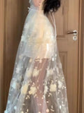 Daiiibabyyy  French Style Sweet Hollow Out Dresses Women Evening Retro Princess Fairy Long Dress Summer Lolita Kawaii Elegant Party Dress New