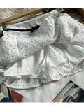 Daiiibabyyy Women Polk Dots Sweet Mini Skirts 2024 Fashion Summer Bow High Waist A-line White Short Vintage Preppy Style Cute Skirts