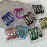 Daiiibabyyy  Korean retro jelly color triangular BB clip simple fashionable bangs side clip versatile hairpin set
