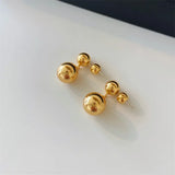 Daiiibabyyy  Simple Silver Color Earrings for Women Trendy Metal Glossy Ball Dangle Earrings Silver Pin High Quality Woman Jewelry