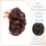 DAIIIBABYYY  -  Synthetic Women's Wig - Scrunchie-style Lazy Flower Bud Bun, Fashionable, Natural and Fluffy Wig Hairpiece.