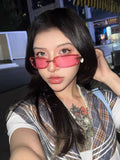 Daiiibabyyy  New Fashion Korean Y2K Sunglasses for Women Men Square Frameless Sun UV Protection Outdoor Sports Outfits Glasses Decoration