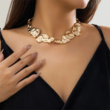 Daiiibabyyy 1Pc/Pair Unique Creative Exaggerated Irregular Metal Necklace Earrings Bracelet For Women Girls Fashion Trendy Punk Jewelry Gift