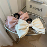 DAIIIBABYYY  -  Large Double sided Bow Clasp Clip Korean Fashion Hair Crab  Satin  Hair Shark Clip Back Head Spoon Hair Clip