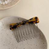 Daiiibabyyy  Teeth Acetic Acid Bow Hair Comb Barrettes Styling Tool Bowknot Hairpin Fixed Combs Korean Style Headwear Anti Slip Bangs Clip