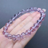DAIIIBABYYY  -  8MM Natural Amethyst Facet Bracelet Handmade Crystal Quartz Jewelry Stretch Bangle Children Birthday Gift 1PCS