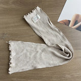 DAIIIBABYYY  -  Y2K Letter Label Knee-length Leg Cover Socks Ballet Strappy Ear Edge Calf Socks Stocking Lolita Gothic Japanese JK Stockings