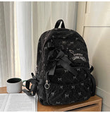 Daiiibabyyy  Preppy Style Bow Plaid Print Mochila Sweet Large Capacity Mochilas Mujer Portable Travel Backpack Student Bag School Bags