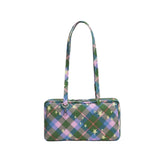 Daiiibabyyy  New Style Checkered Shoulder Bags Fashion Solid Color Simple Large Capacity Nylon Tote Canvas Travel Bag Unisex Storage Bag