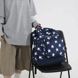 Daiiibabyyy  High-capacity Vintage Grunge Men Backpacks All Match Simple Fashion Star Letter Schoolbags Y2k Aesthetic Trendy Backpack Women
