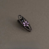 Daiiibabyyy  Elegant Rhinestone Glaze Flower Hairpin Women's Bangs Side Clip Metal Oval Geometry Duckbill Clip France Style Hair Accessories