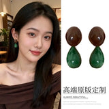 Daiiibabyyy  Women Resin Circle Earrings Fashion Elegant Jewelry Trendy Delicate Party Accessories Exaggerate