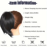 Daiiibabyyy  Black Short Claw Clip Synthetic Ponytail Hair Extensions Bendable Messy Bun Hair Piece Wavy Curly Synthetic Hairpieces For Lady