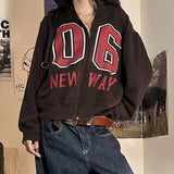 DAIIIBABYYY  -  Y2K Graphic Long Jackets Hoodie Tops Y2K Streetswear  Women Winter Clothes Sexy Casual Fashion Sweatshirts Letter Print Tops