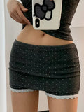 DAIIIBABYYY  -  Hot Girl Pure Lust Style Silvered Polka Dot Camisole + Summer High Waist Wrapped Hip Anti-exposure Short Culottes Two-piece Set