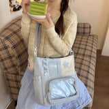 Daiiibabyyy  Transparent Y2k Aesthetic Ins Shoulder Tote Bags Women Fashion Preppy Ita Bag All Match Zipper Kawaii Star Handbags Crossbody