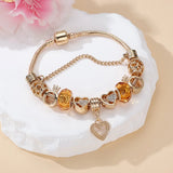 DAIIIBABYYY  -  Korean Delicate Small Crown Heart Cubic Zirconia Tandem Bracelet Women's Elegant Charm Jewelry Accessories Birthday Party Gifts