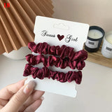 DAIIIBABYYY  -  3PCs/set Silk Satin Elastic Hair Band Small Scrunchies Set Ladies Rubber Bands Ponytail Holders for Women Girls Hair accessories