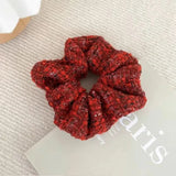 DAIIIBABYYY  -  New Year Red Hair Ropes Ties White Plaid Scrunchies College Girls Christmas Ponytail Holder Hairbands Women Hair Accessories