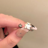 Daiiibabyyy  Sweet Ghost Cross Opening Rings for Women Unique Cute Finger Opening Adjustable Rings Couple Rings Fashion Jewelry Birthday Gift