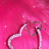 Daiiibabyyy  Y2k Accessories Shiny Peach Heart Hoop Earrings Korean Fashion Crystal Love Earrings for Women Punk Aesthetic 2000s Jewelry