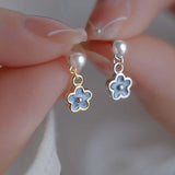 Daiiibabyyy  Elegant Imitation Pearl Flower Stud Earrings for Women New Trend Temperament Dangle Earring Party Jewelry Gifts