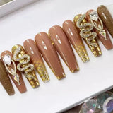 Daiiibabyyy 24Pcs Wearable Press on Nails Long Coffin Ballet False Nails Gradient White Flower Design Fake Nails with Rhinestone Nail Tips