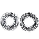 Daiiibabyyy  2pcs Rhinestone Plastic Full Circle Stretch Diamond Flexible Comb Teeth Headband Hair Band Clip Face Wash Fixed Hair Accessories