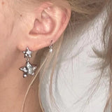 Daiiibabyyy -  Korean Punk Crystal Star Stud Earrings Shiny Egirl Fashion DIY Earrings for Women Cool Jewelry Y2K Accessories Scary Earrings