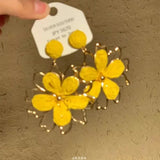 Daiiibabyyy  Women's Cute Earrings Vacation Style Woven Sun Flower Earrings High End Exaggerated Seaside Beauty Stud Earrings Funny Earrings