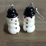Daiiibabyyy  Winter 3D Ceramic Snowman Pendant Earrings Christmas Cute Fashion Jewelry Women and Girls Niche Gifts Earrings