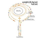 Daiiibabyyy  3Pcs Unique Cross Pendant Necklace Set for Women Simple Crystal Necklace Sweater Chain Long Y-shaped Necklace Y2K Party Jewelry