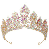 Daiiibabyyy  Korean Bridal AB Crystal Rhinestone Big Tiaras Crowns For Women Girls Wedding Party Crown Hair Dress Jewelry Accessories