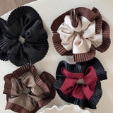 DAIIIBABYYY  -  Pleated edge head flower drape cloth ring satin large intestine ring textured hair band high-end headgear hair accessories new