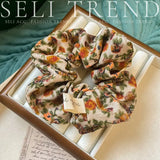 DAIIIBABYYY  -  French Fashion Floral Lace Velet Hair Scrunchies for Girls and Women Handmade Hair Loop