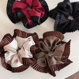 DAIIIBABYYY  -  Pleated edge head flower drape cloth ring satin large intestine ring textured hair band high-end headgear hair accessories new