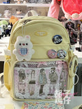 Daiiibabyyy  Japanese Cute Girl Student Schoolbags Women's Two-dimensional Small Appetite Transparent Ita Backpacks Large-capacity Backpack