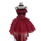 DAIIIBABYYY  -  Japan Girl Women's Dress Fairy Starry Sky Lighting Princess Dress Spring Summer Female Lolita Sweet High Waist Trailing Dress