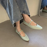 DAIIIBABYYY  -  Summer New Women Flat Shoes Fashion Green Beige Shallow Ladies Casual Soft Mary Jane Shoes Outdoor Dress Flat Ballet Shoes