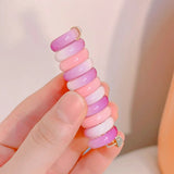 DAIIIBABYYY  -  Y2k Heart Design Ponytail Elastic Hair Bands Rubber Hair Ties Bundle Scrunchies Telephone Wire Hair Accessories Women Headband