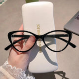 DAIIIBABYYY  -  Retro Blue Green Oval Small Frame Glasses Frame Women's Anti Blue Light Glasses New Fashion Y2K Style Eyeglasses Frame